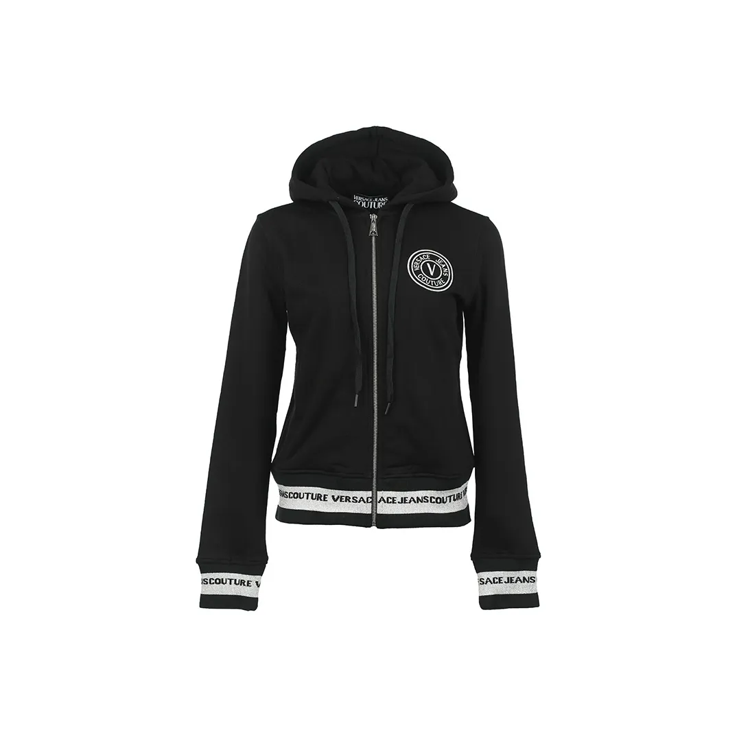 VERSACE JEANS COUTURE Logo embroidered Zip up Hoodie