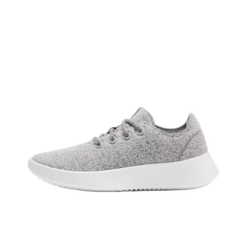 Allbirds Wool Runner Амортизация Низкий Топ Беговые кроссовки Женские Средне-серый
