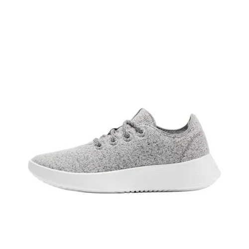 Allbirds Wool Runner Беговые кроссовки Низкие Средне-серый с пузырьками Белое основание Женские