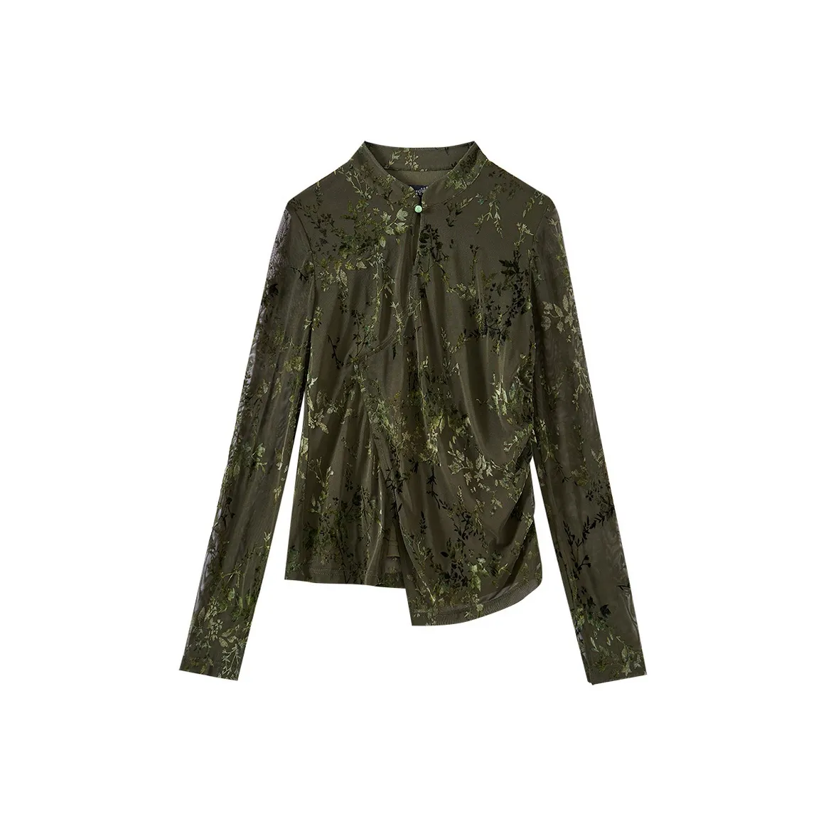 OUNIXUE T-рубашка Женская Темно-армейский зеленый