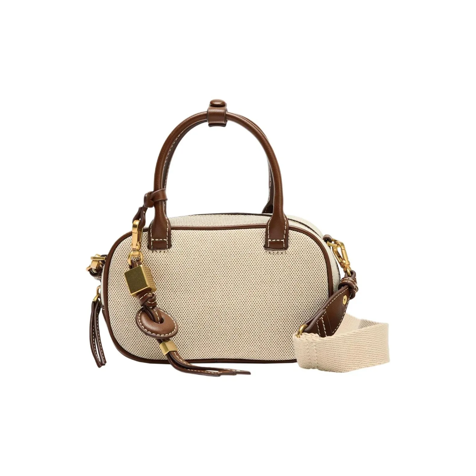 ZARA Хлопок Сумка через плечо Сумка Мини Женская Натуральный Белый