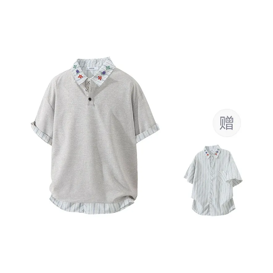 OGEK Shirt Matching Set Unisex Heather Gray Comes With White Blue Shirt