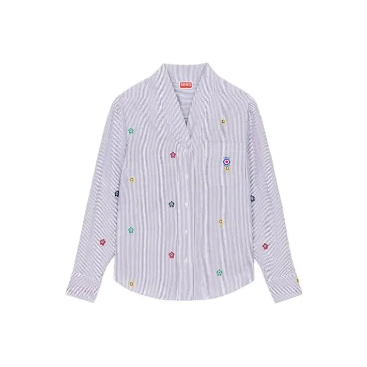 KENZO Target Striped Button Up Shirt