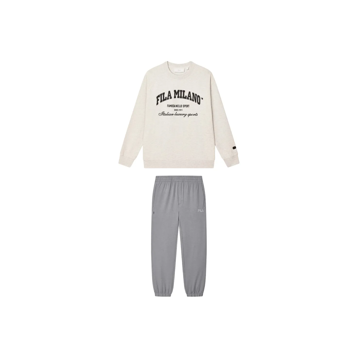 FILA Casual Sportswear Men's Light Khaki Heather Gray+Cloudora Gray