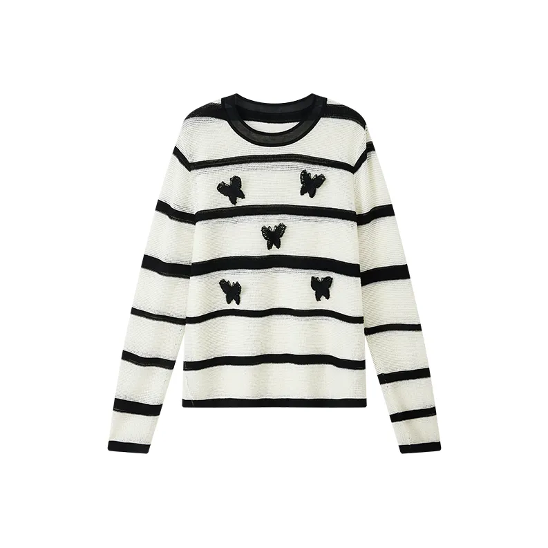 Yu Qianwen Трикотаж Женский Полосатый