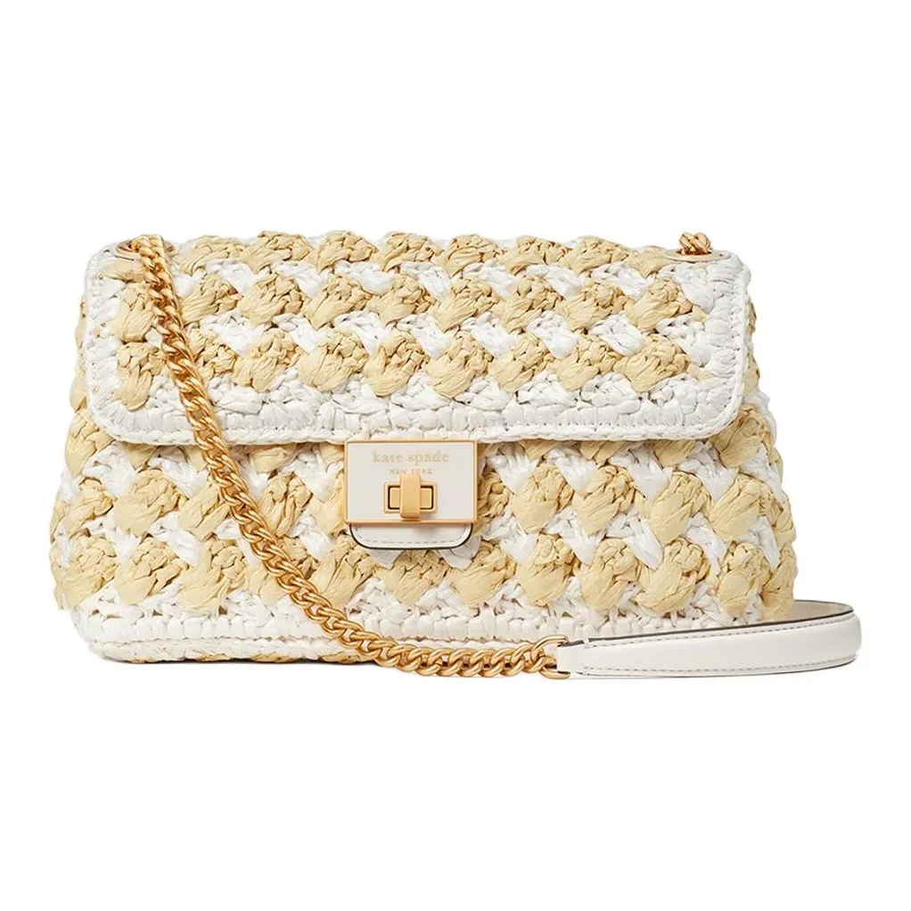 Kate Spade Evelyn Raffia Сумка через плечо Сумка на плечо Средняя Женская Экрю