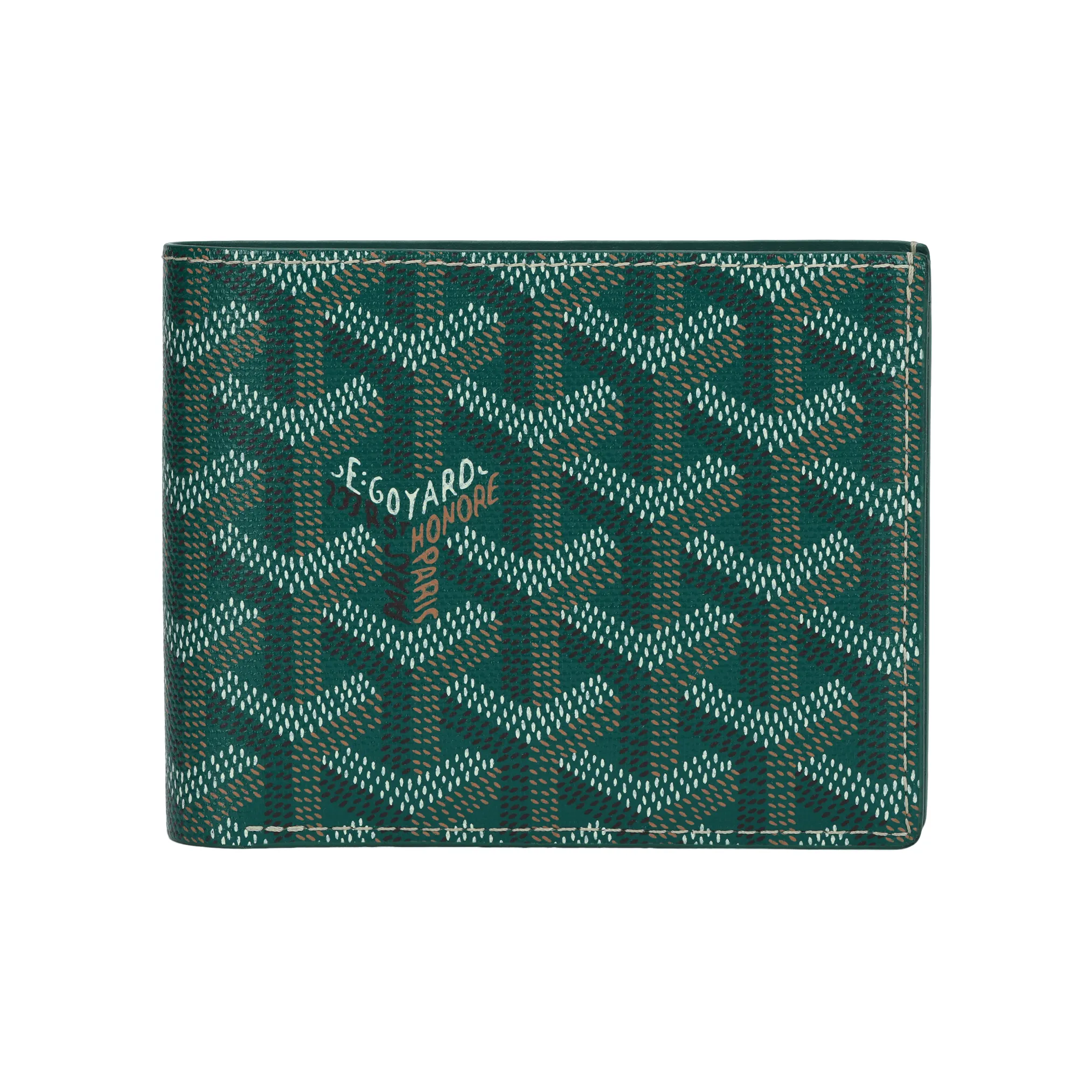GOYARD SAINT FLORENTIN Canvas With Leather Wallet Unisex Green