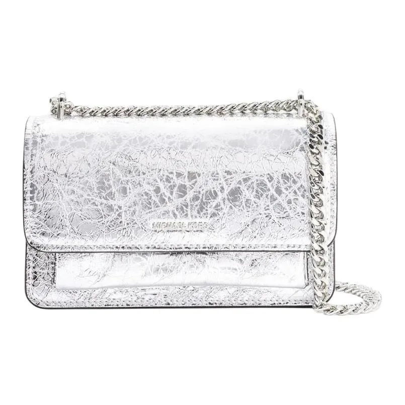 MICHAEL KORS Cow Leather Shoulder Bag Women's Silver