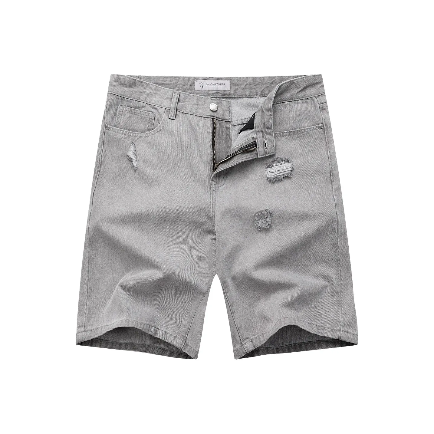 Dance with Wolves Джинсовые шорты Мужские Средне-серые