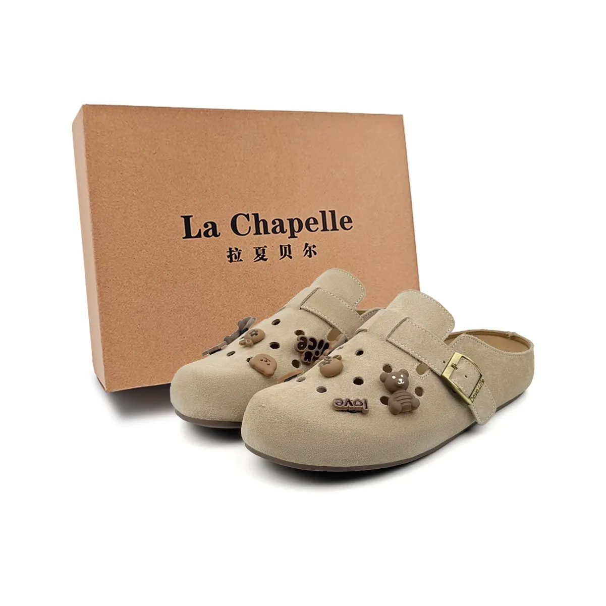 La Chapelle Тихий противоскользящий домашний шлепанцы женские песочного цвета