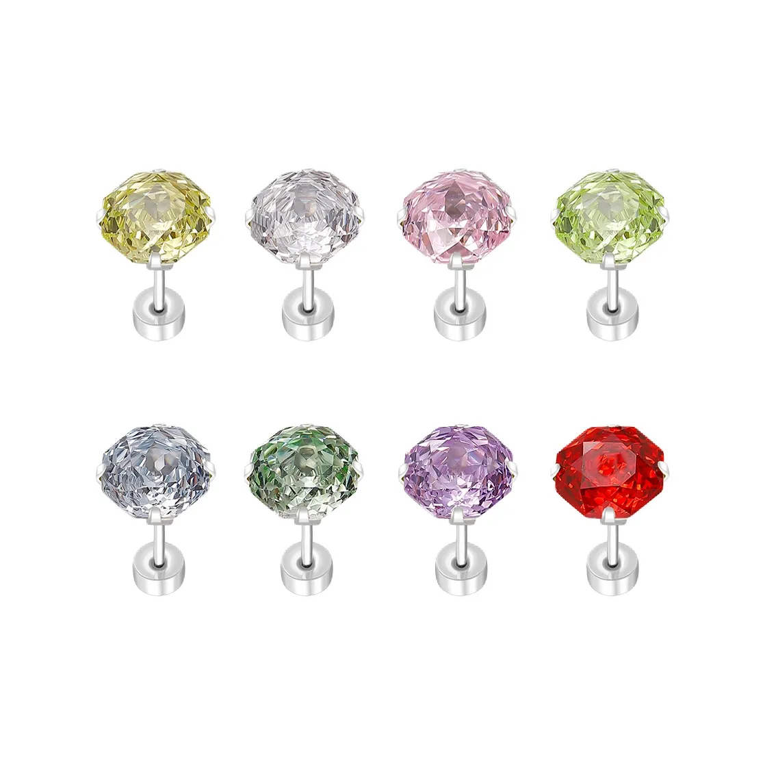 GUDUD Титановые и стальные серьги-гвоздики унисекс