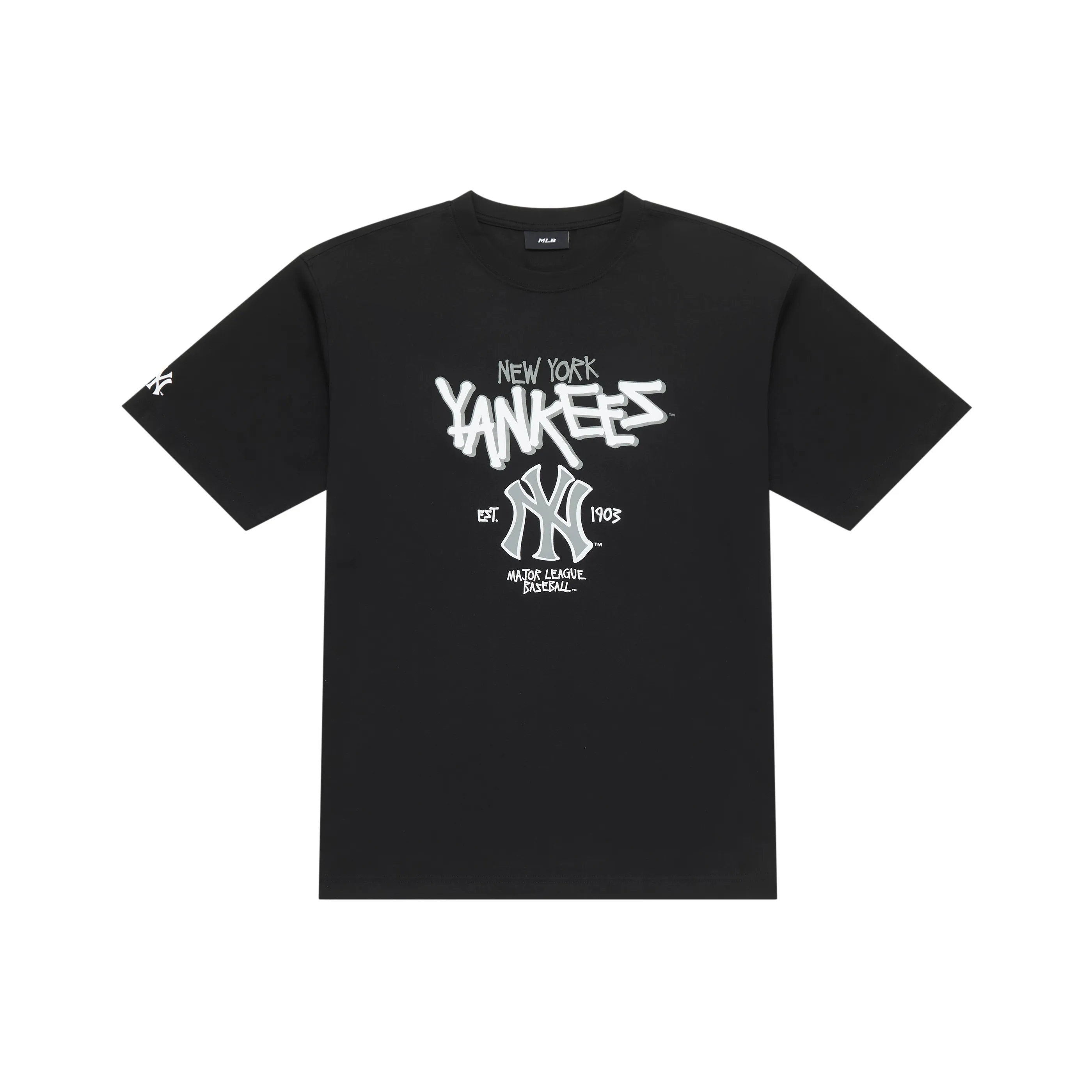 Mlb Base Logo New York Yankees Basic Collection SS25 T-Shirt Унисекс Черный