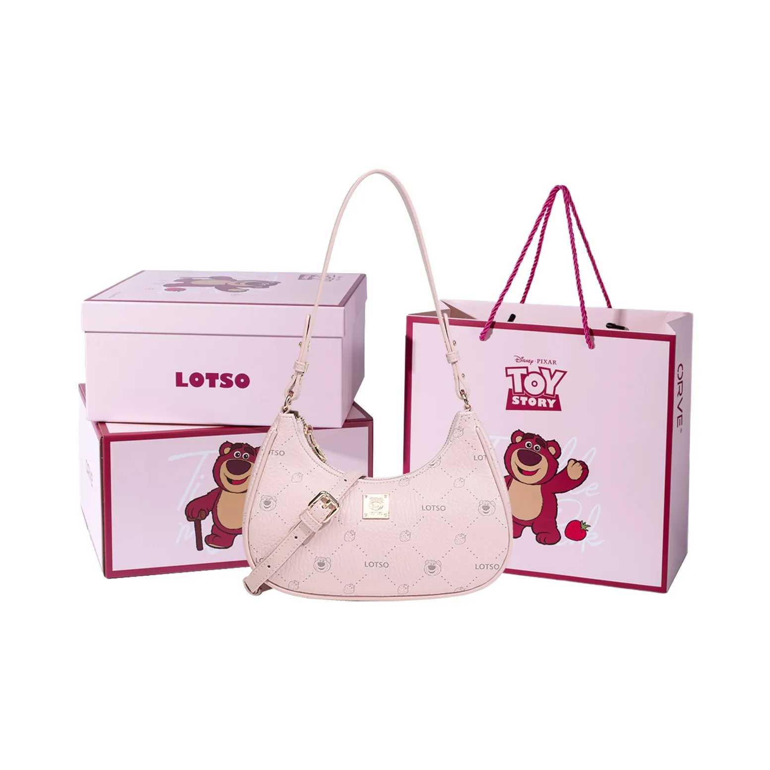 Disney Strawberry Bear Series ПВХ Ручная Сумка через плечо Сумка на плечо Женская Розовая