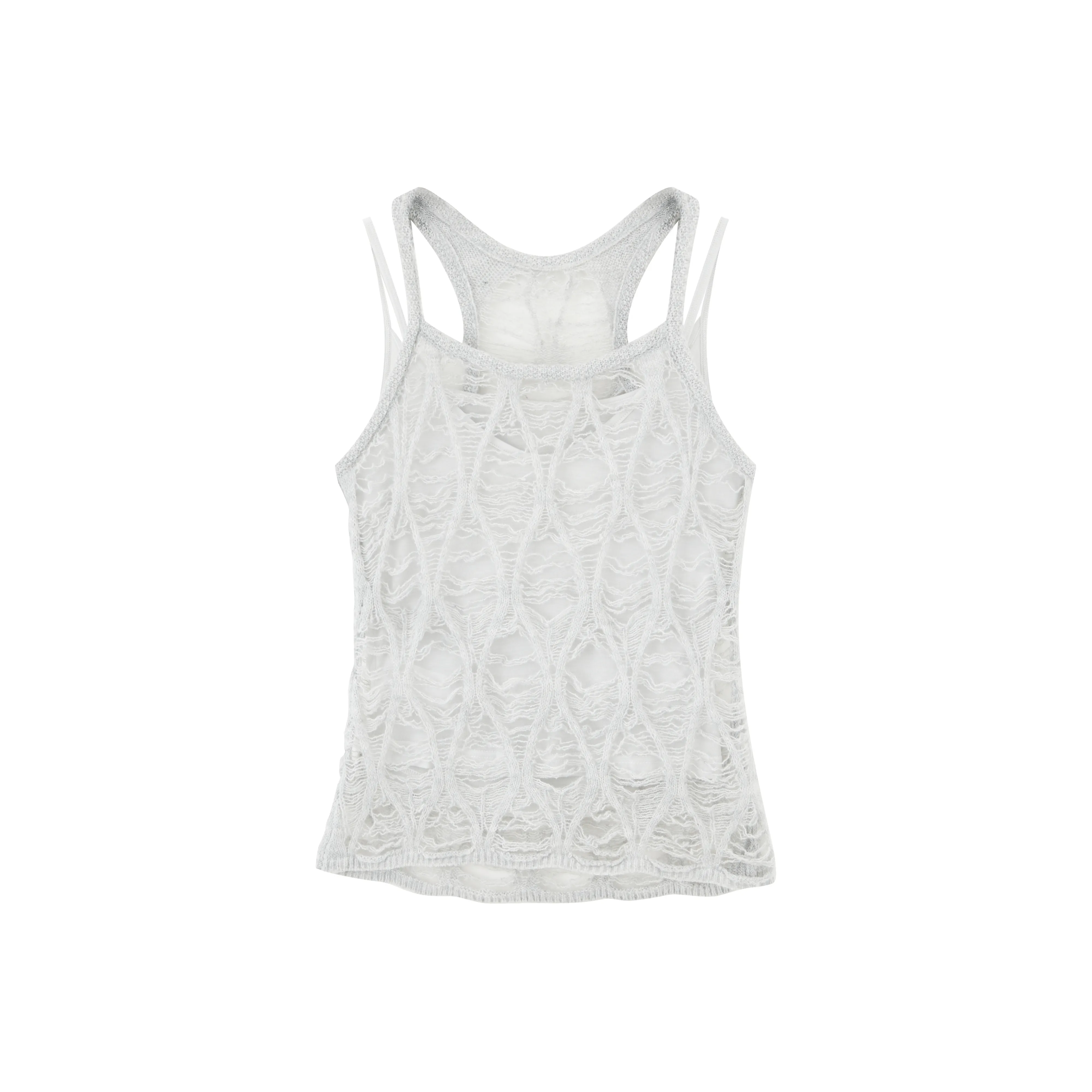 RUNTOTHEFUTURE Топ на бретелях Женский Холодный Серый