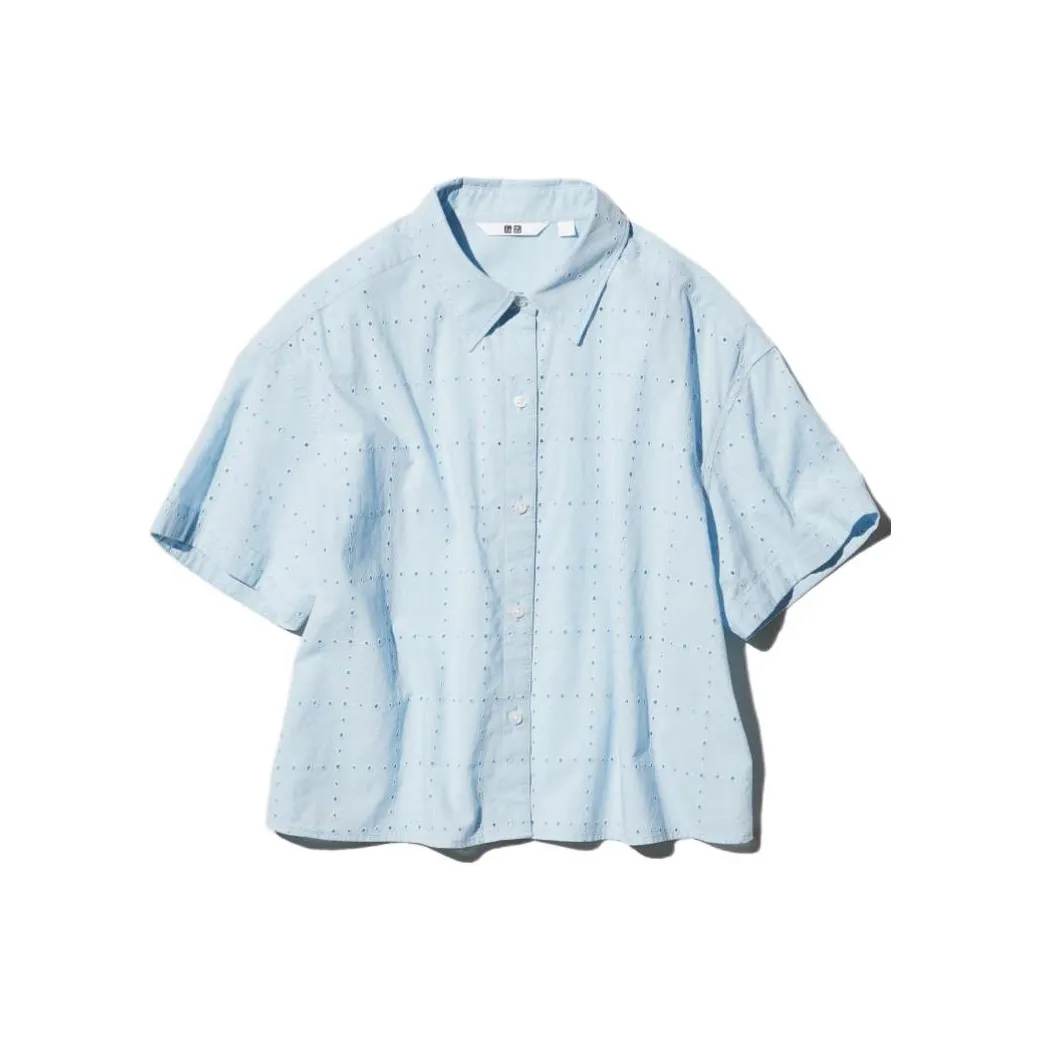 UNIQLO Аква-синий Женские Рубашки