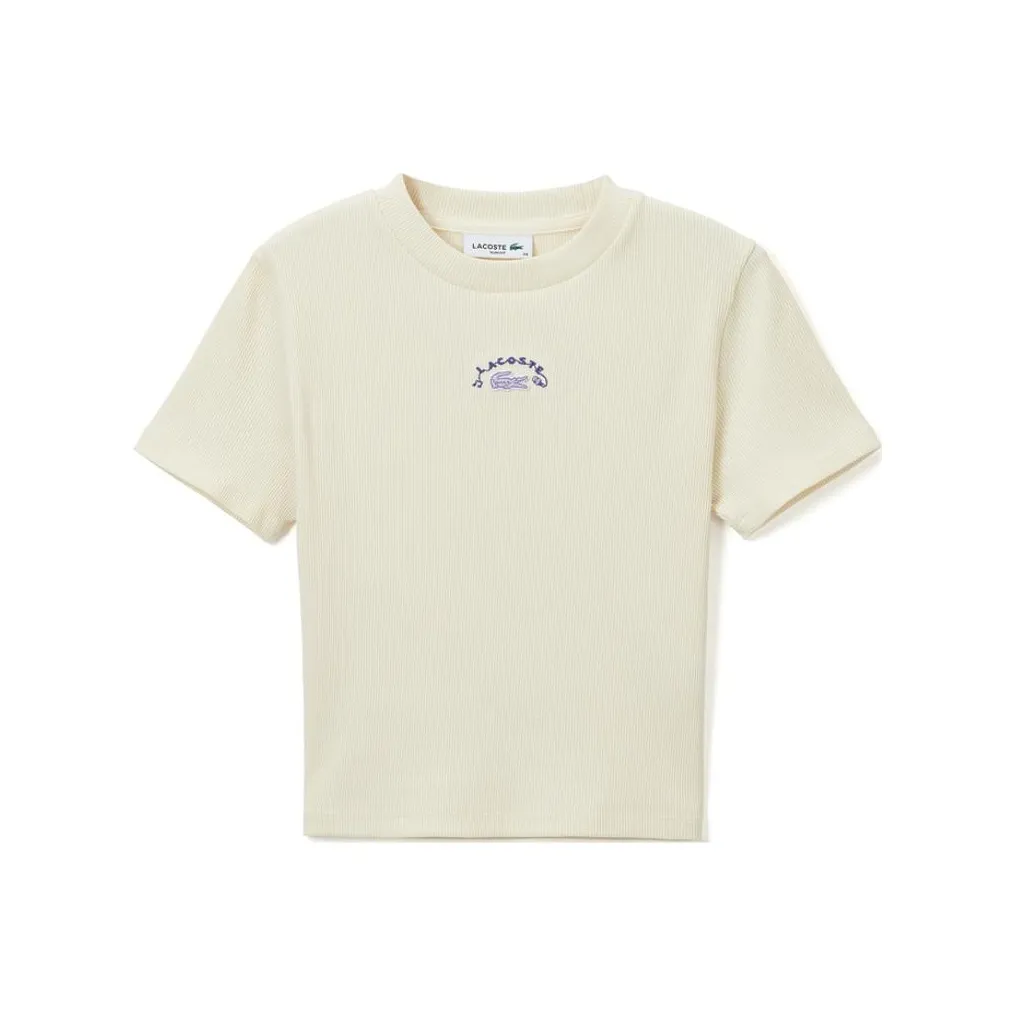 Рубашка T Collaboration LACOSTE Женская Кремово-Белая