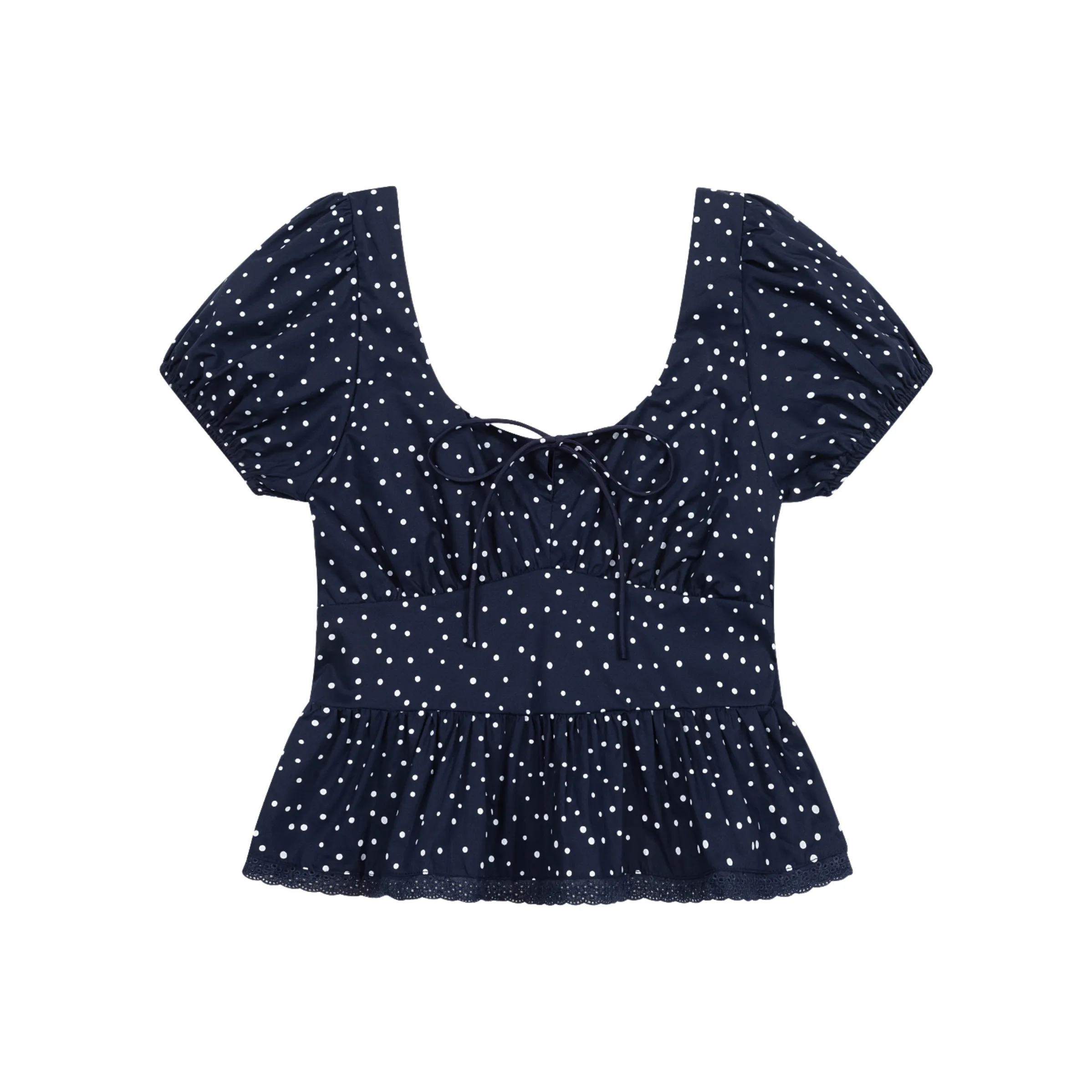 MTHE Рубашка Женская Синяя в Горошек