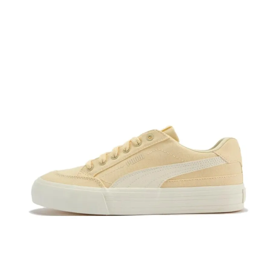 PUMA COURT CLASSIC VULC FS Устойчивые к истиранию Низкие Кроссовки для скейтбординга Унисекс Светло-желтые