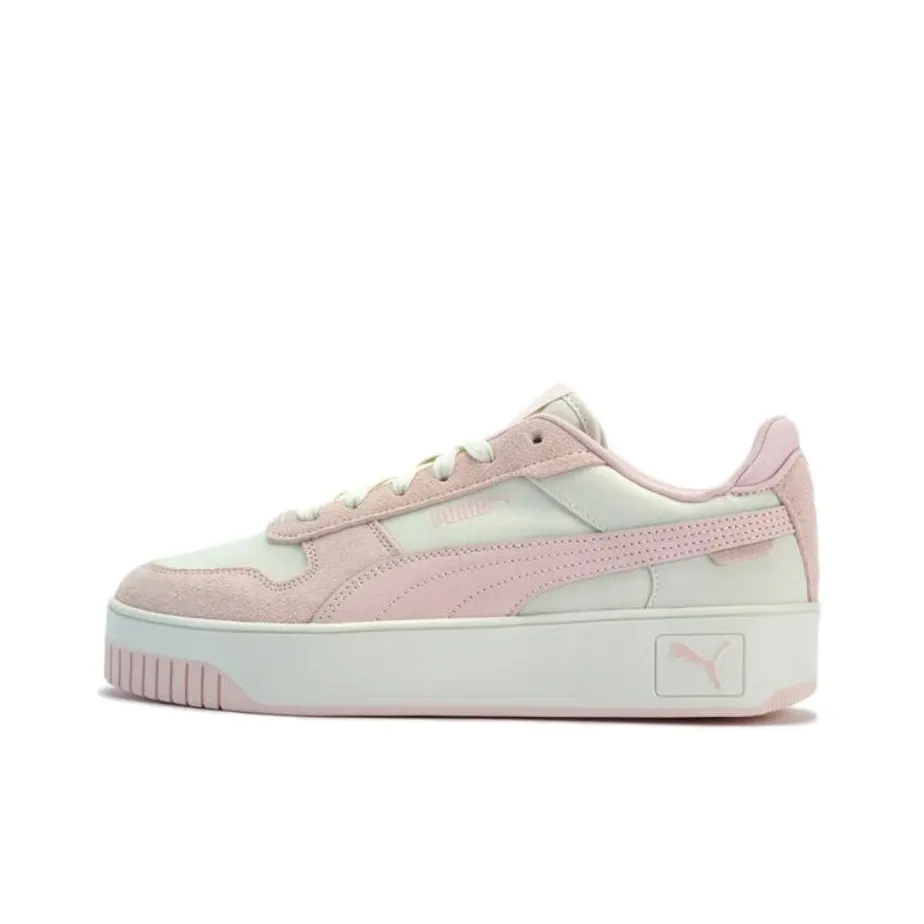 PUMA Carina Street Low Top Skateboard Shoes Women's White Pink