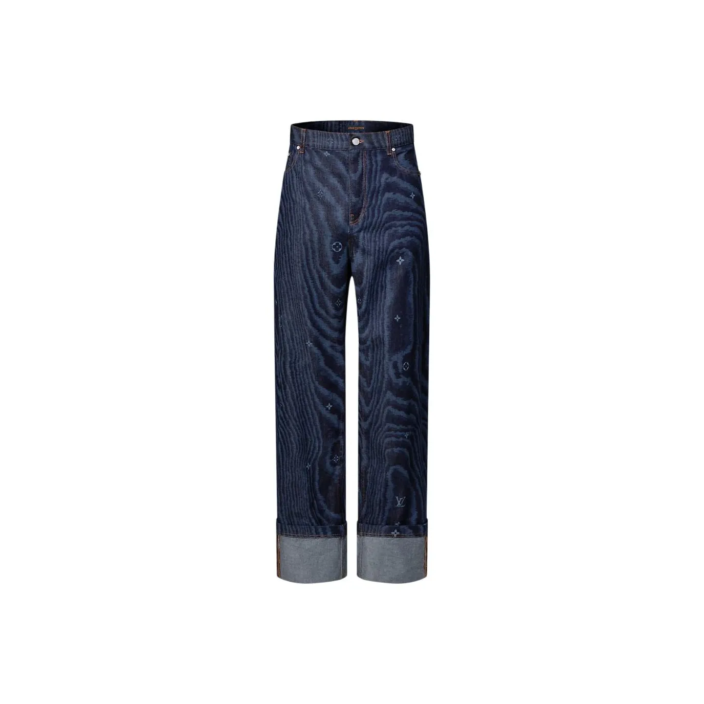 Lv Cuffed Denim Skate Pants