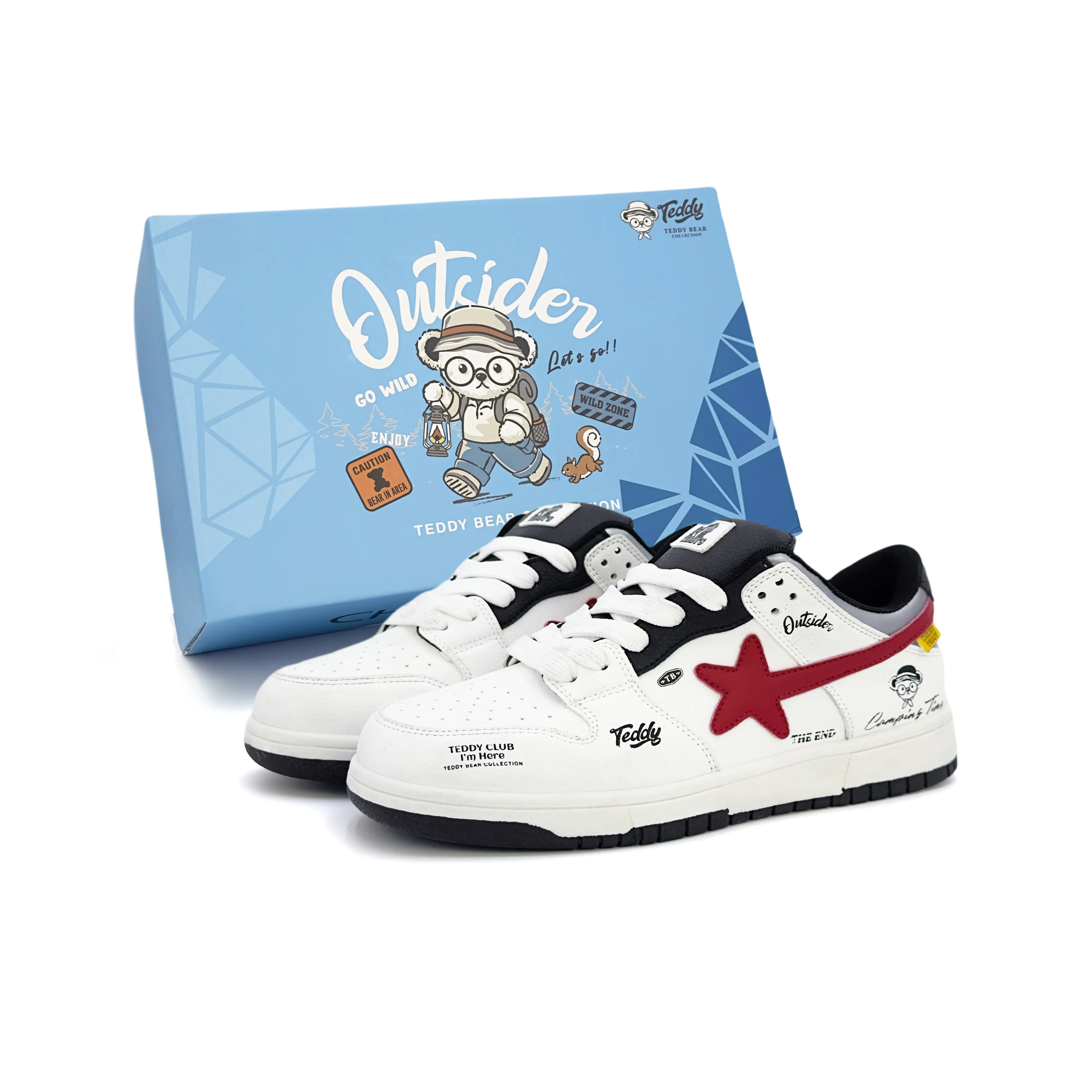 Teddy's Collection Спортивный ретро стиль Пара Универсальный Модный тренд Низкие кроссовки для скейтбординга Унисекс