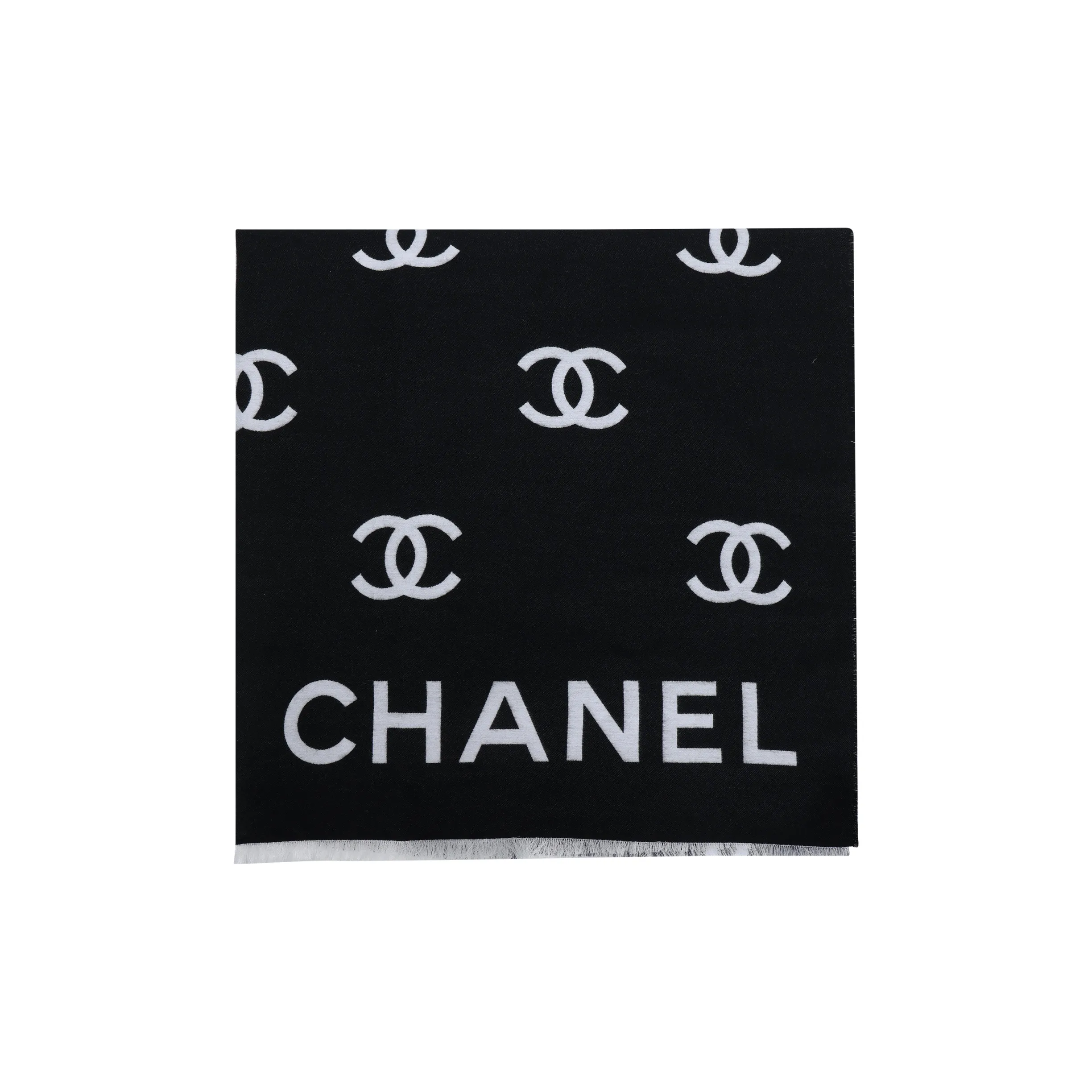 CHANEL Wool Shawls Unisex Black/Purple/Gray
