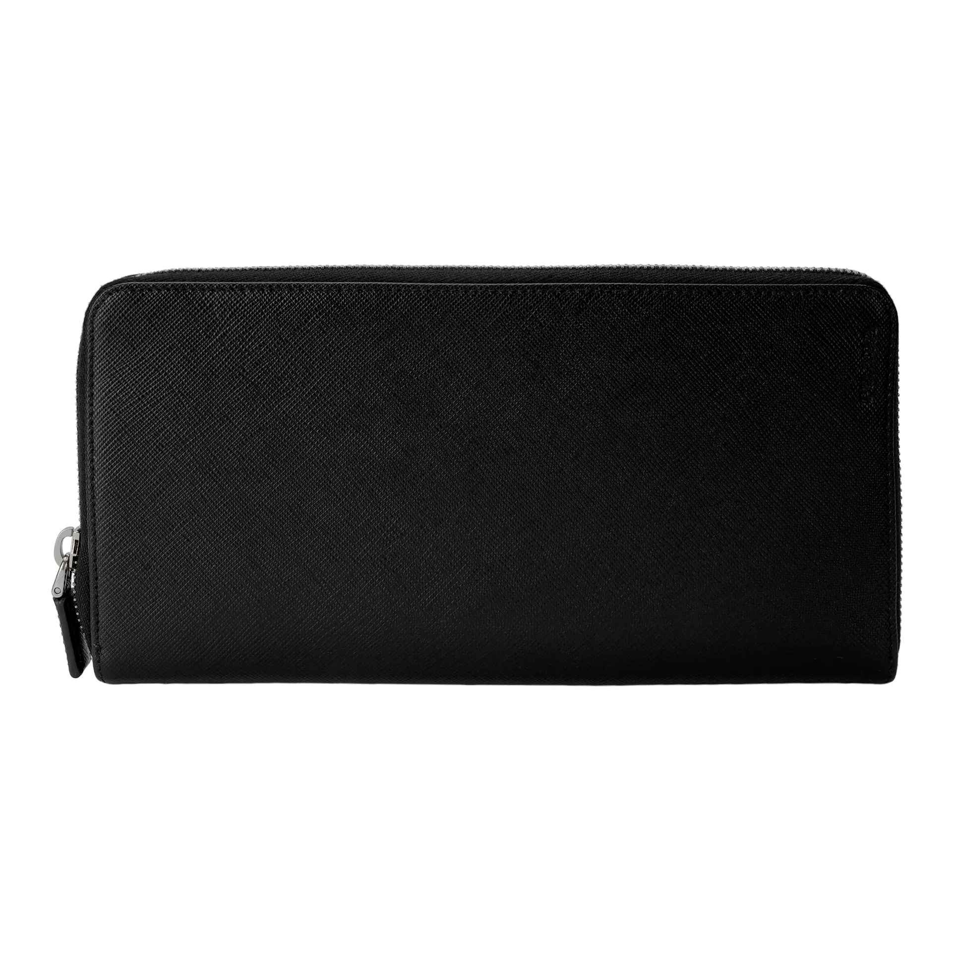 PRADA Cow Leather Clutch Wallet Unisex Black