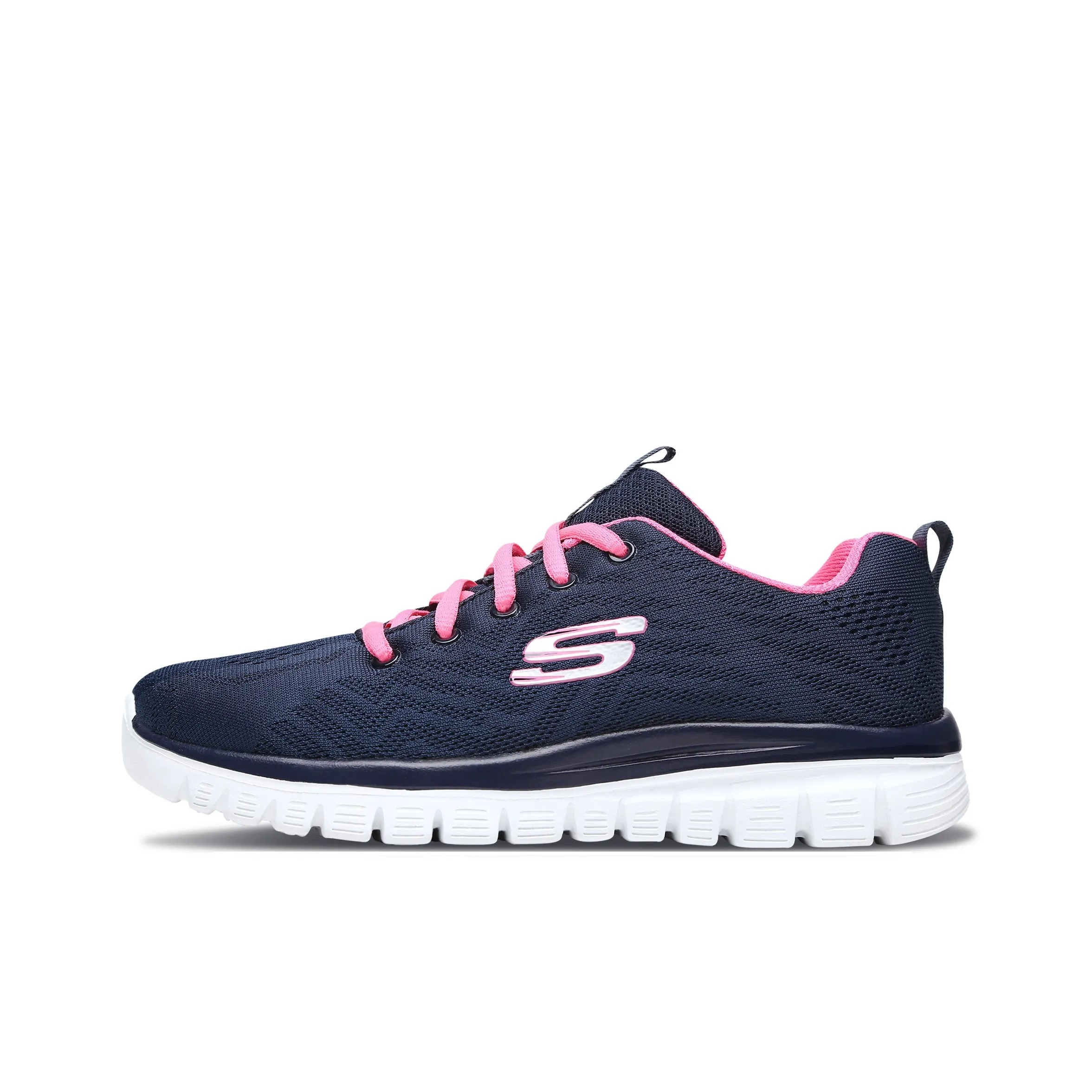 Skechers Graceful Low Топ Тренировочные Беговые кроссовки Женские Синий Белый Розовый