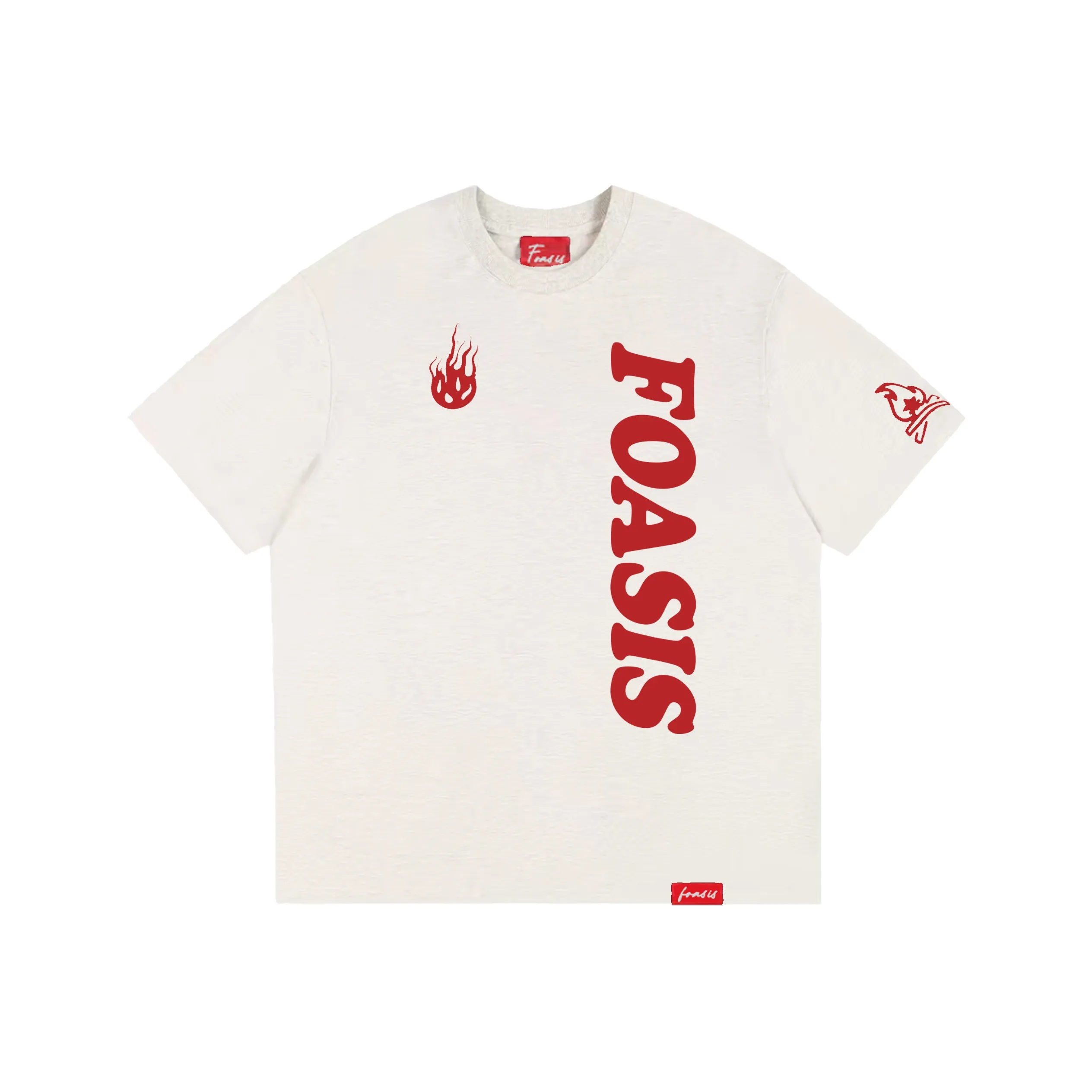 FOASIS T-рубашка унисекс Фотиния серо-красная с красным оттенком персонажа