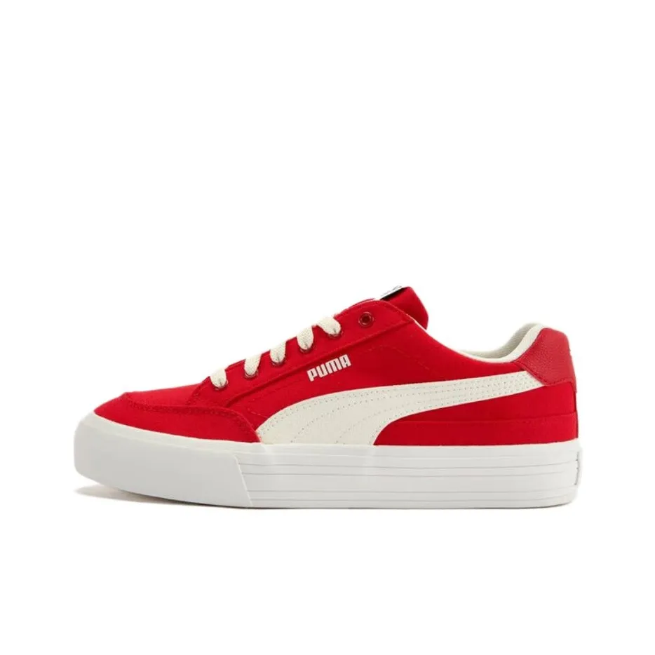 PUMA Court Classic Vulc Low Top Skateboard Shoes Unisex Red White