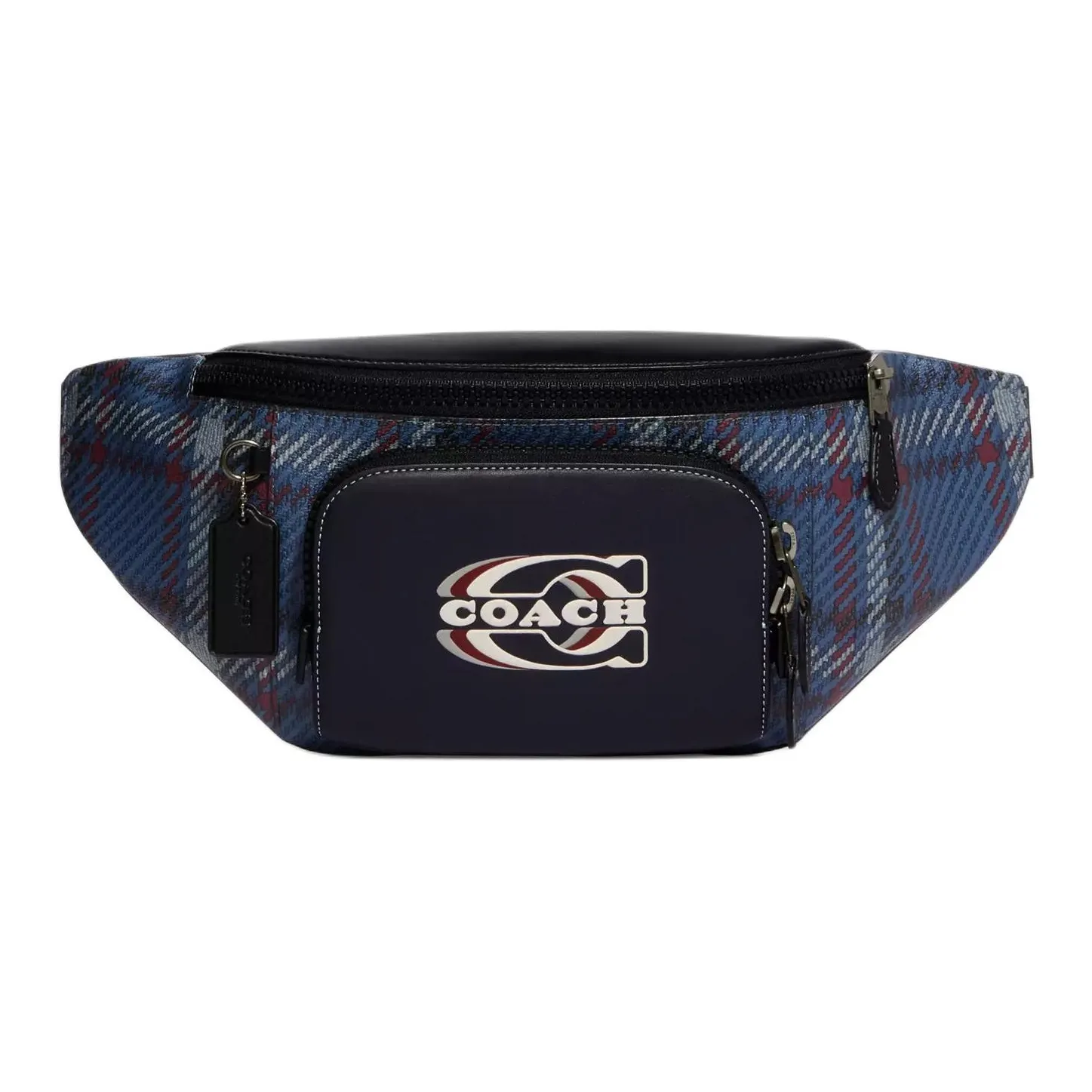 COACH Track Canvas With Leather Fanny Pack Medium Women's Marine Blue