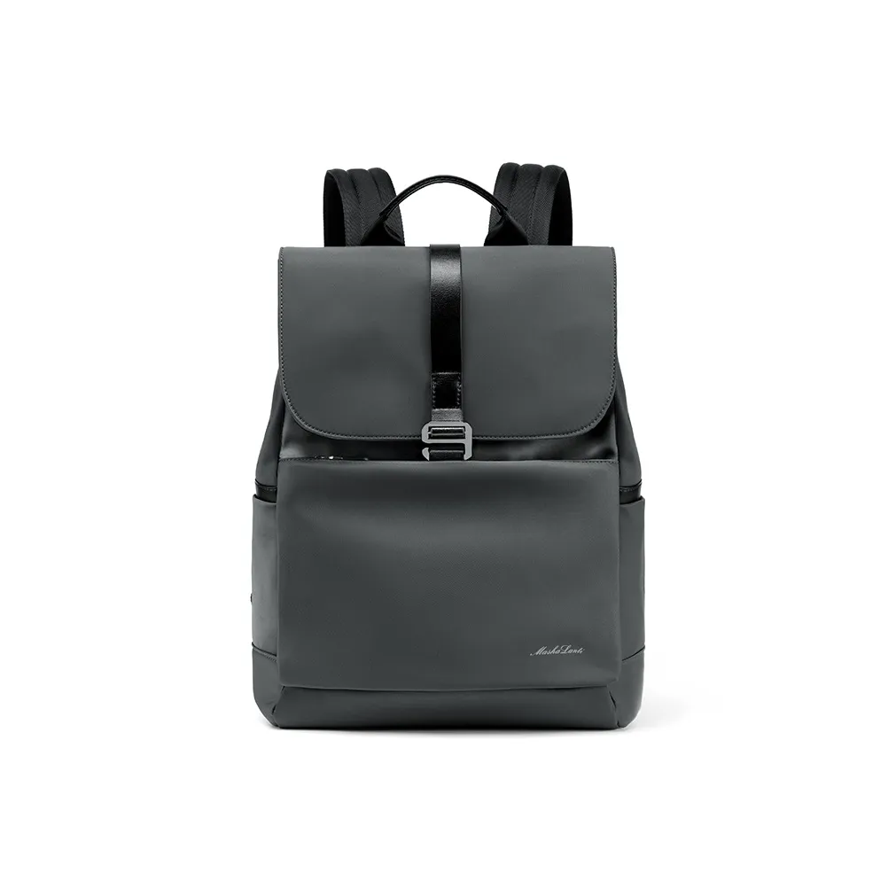 MashaLanti Нейлоновая ткань Бизнес Путешественный рюкзак Большой Унисекс Черный Дымчатый серый