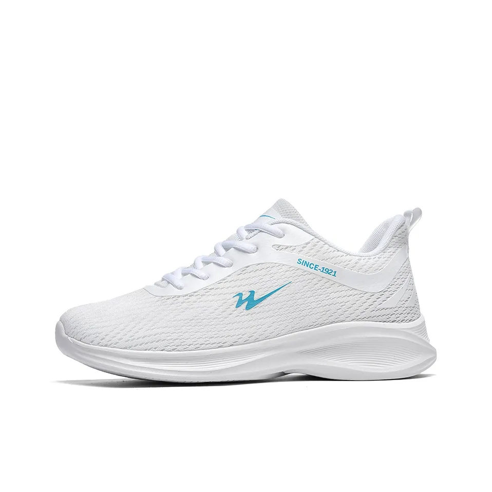 Binary Cushioning, Lightweight, Breathable Low Top Running Shoes Men's White