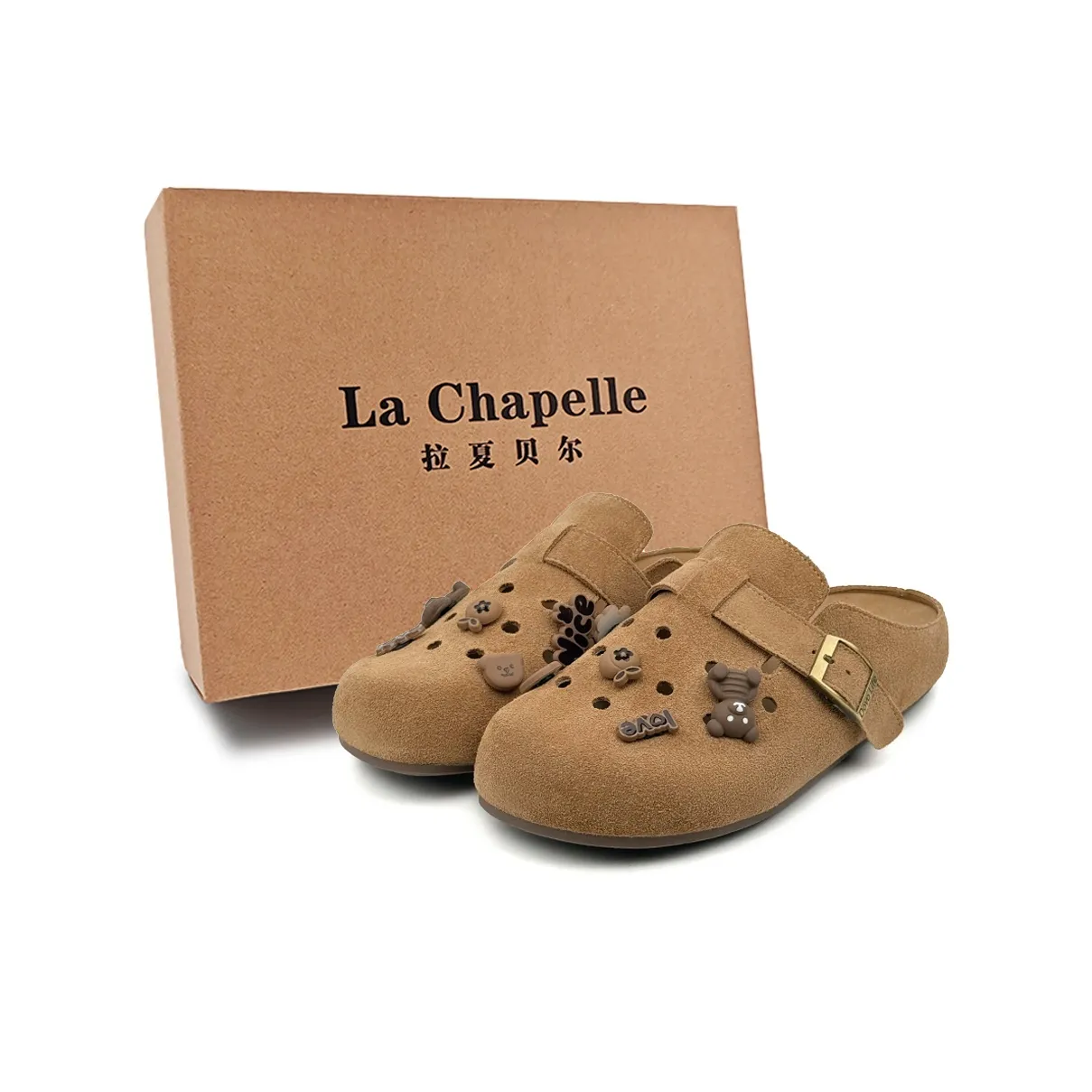 La Chapelle Тихий противоскользящий домашний шлепанцы женские коричневые