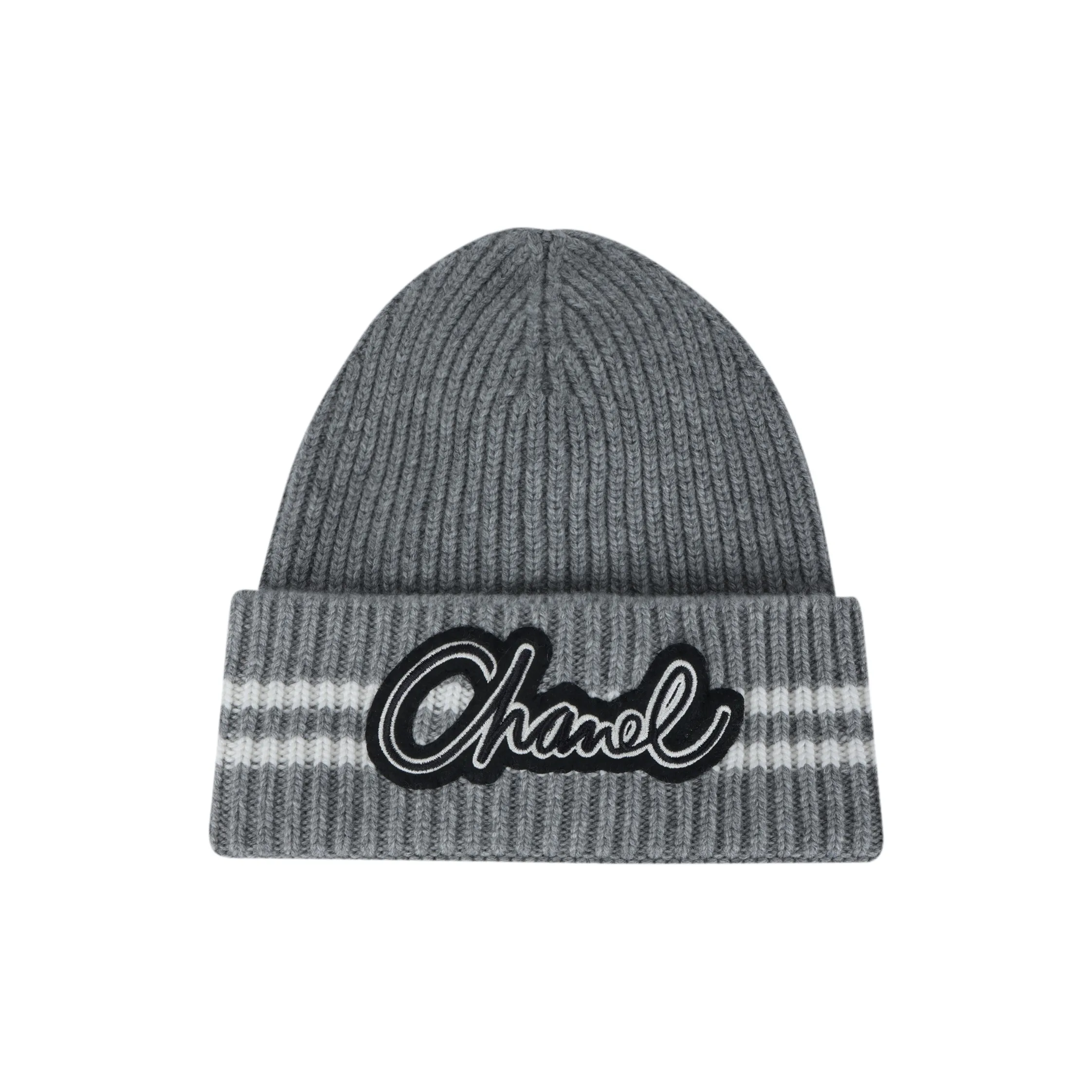 CHANEL Cashmere Beanies Unisex Gray
