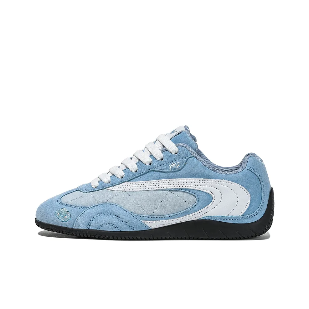 FERW Tidal Покрытие Slip-Resistant и Abrasion-Resistant Низкий Топ Скейтборд Кроссовки Unisex Морская соль Синий