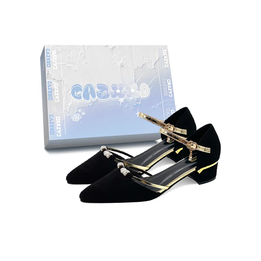 CAZXXO Высокие каблуки Женские Черный Золотой