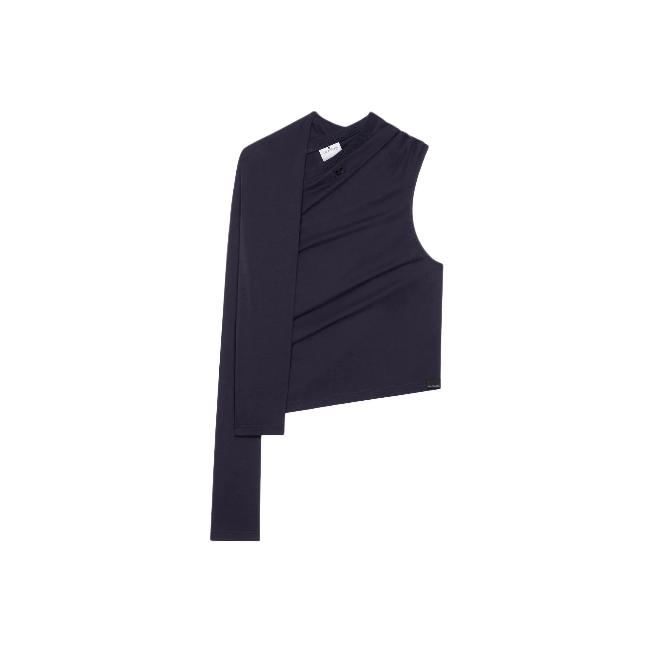 Courrèges Off Shoulder T Shirt 'Black'