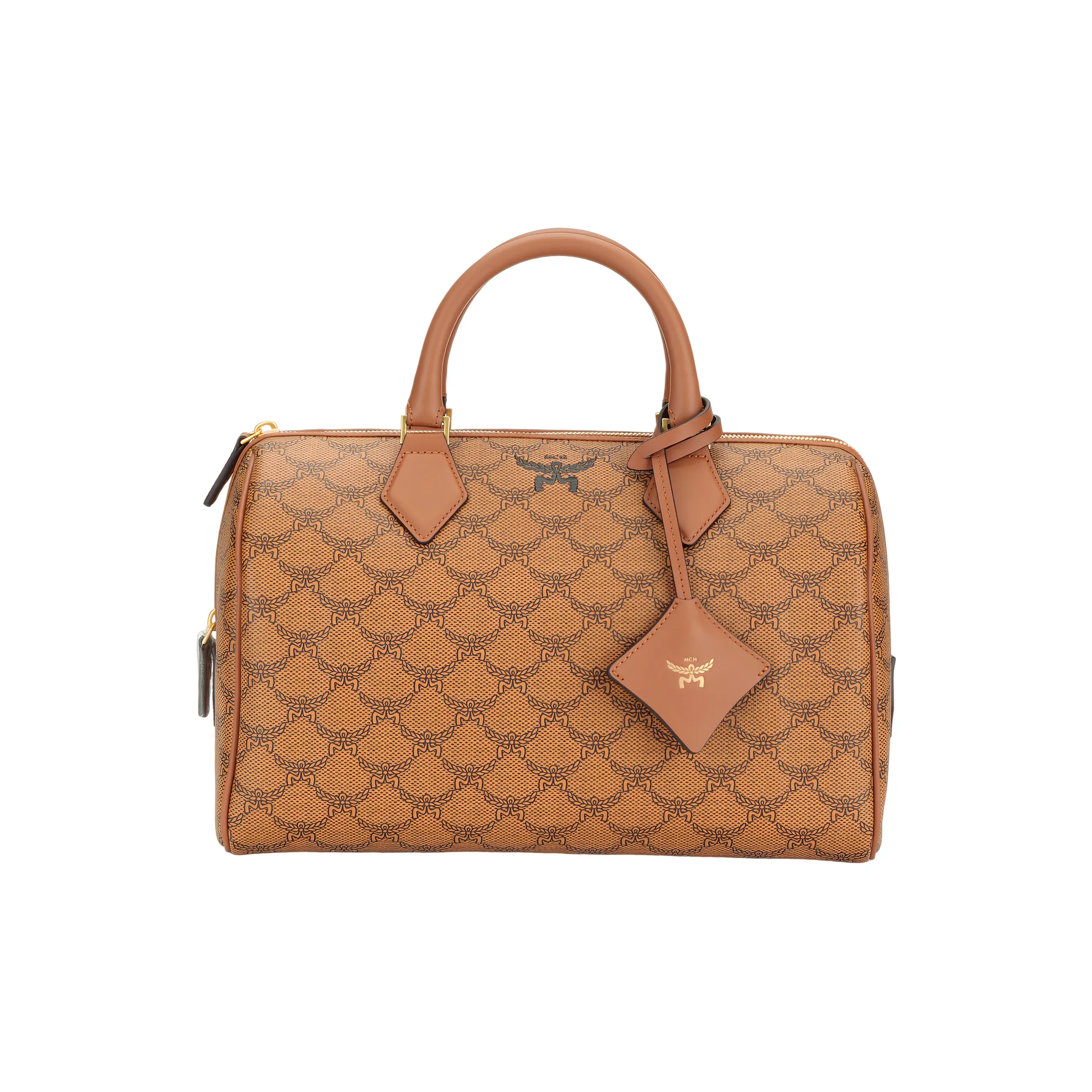 MCM Холст и Кожа Комбинированная Сумка через плечо Сумка Женская Коричневая