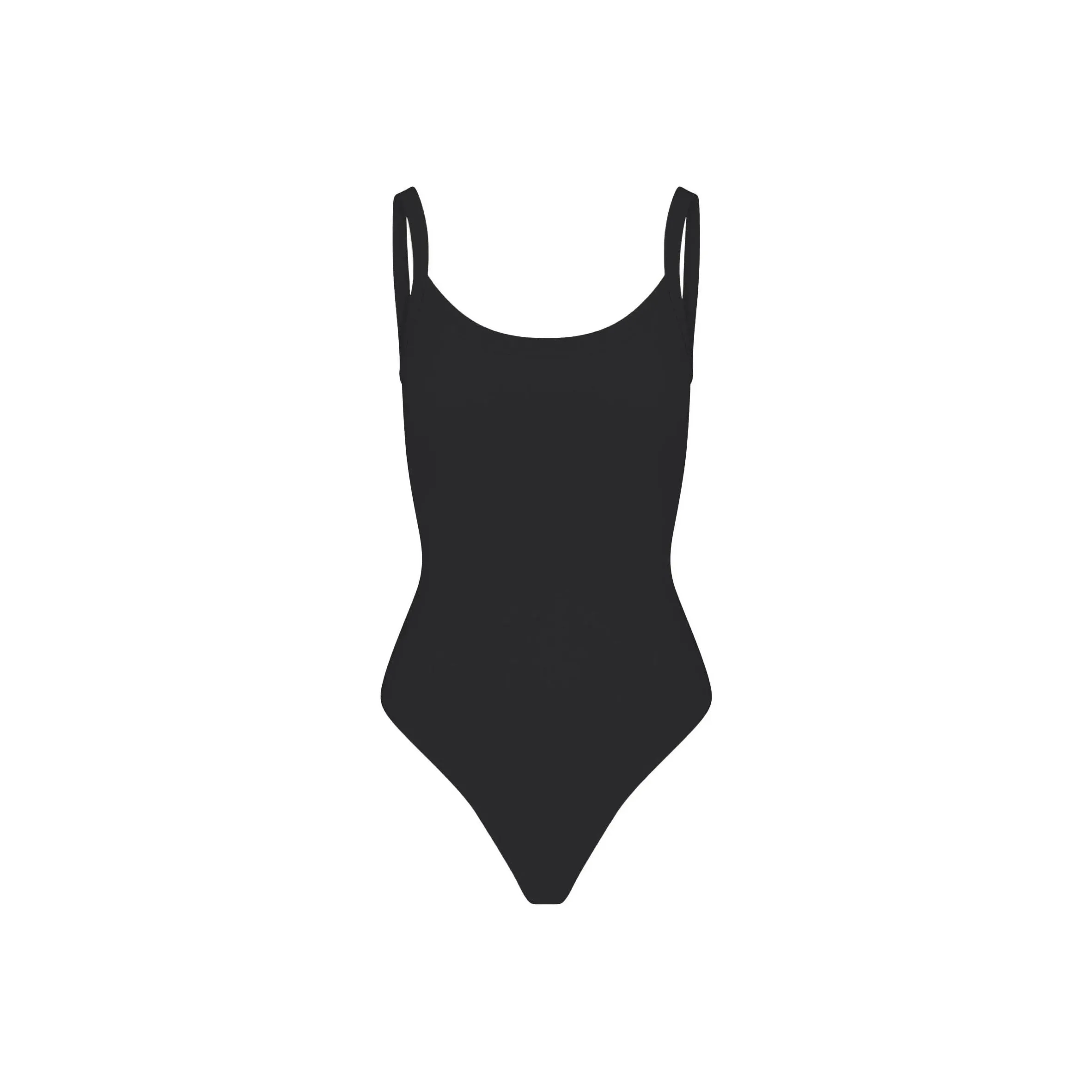 SKIMS COTTON JERSEY SCOOP NECK BODYSUIT Jumpsuit Women's SOOT/Smoke Gray