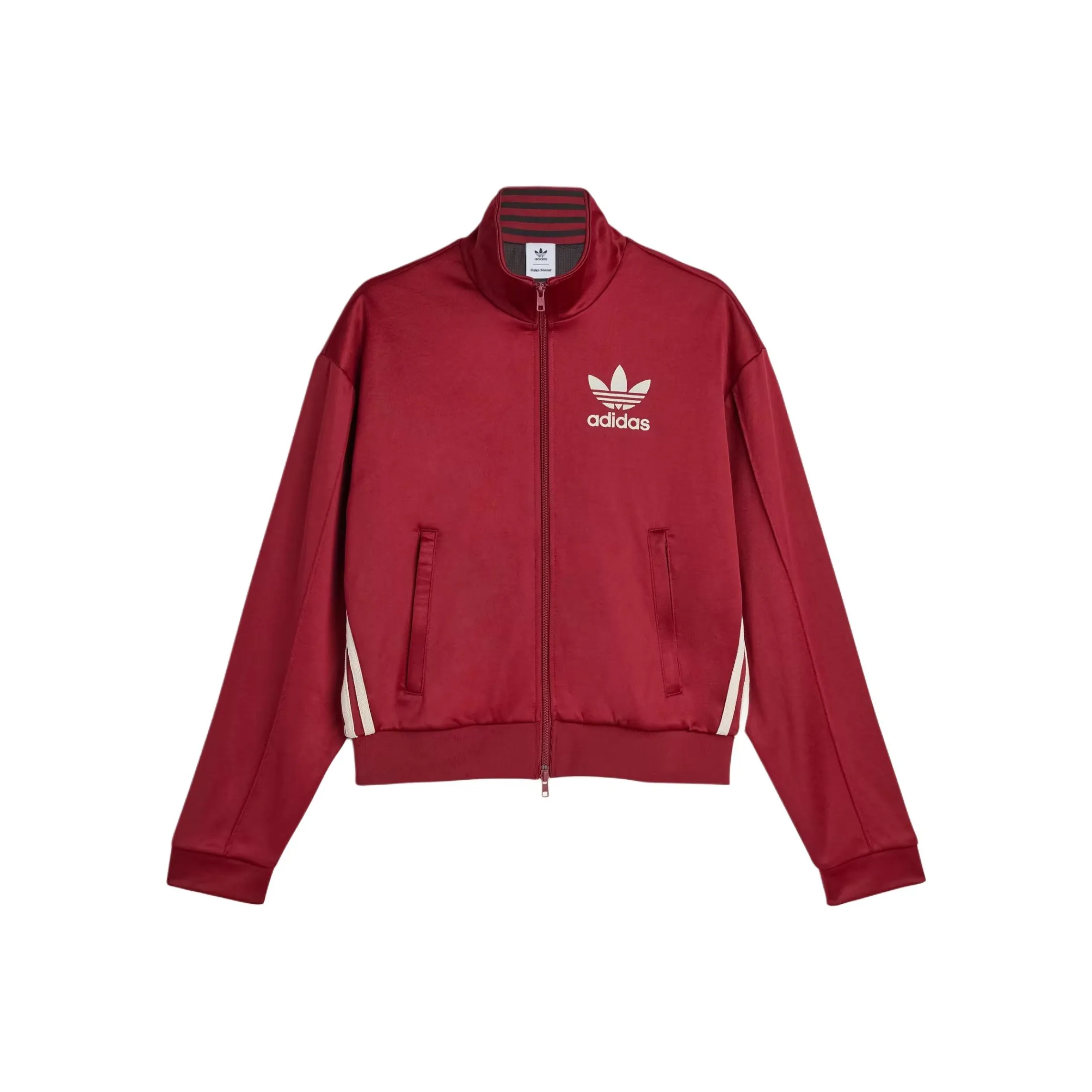 Adidas Originals x Wales Bonner TRACK TOP FW24 Куртки и пальто Женские Преппи стиль Бордовый Красный