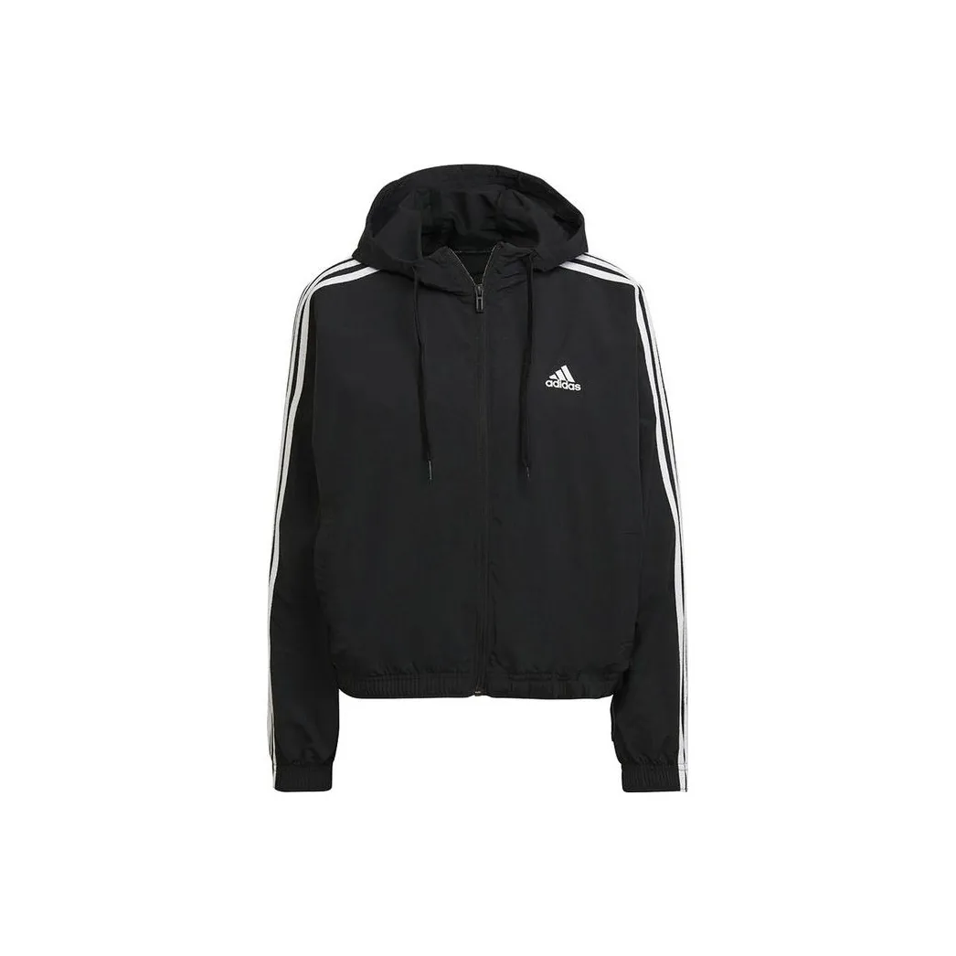 adidas Essentials Repeat Logo Loose-Fit Windbreaker Black