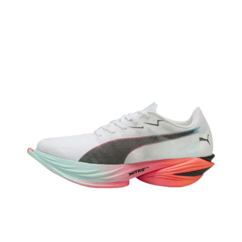 PUMA Fast R NITRO Elite 3 Дышащий Низкий Топ Повседневные Беговые Кроссовки Мужские Белые Серые