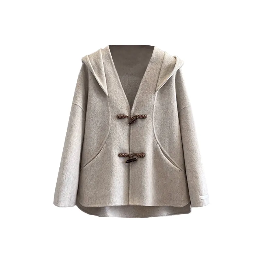 PAZZO Petite Loose Fit Versatile Woolen Coat Women's Oat