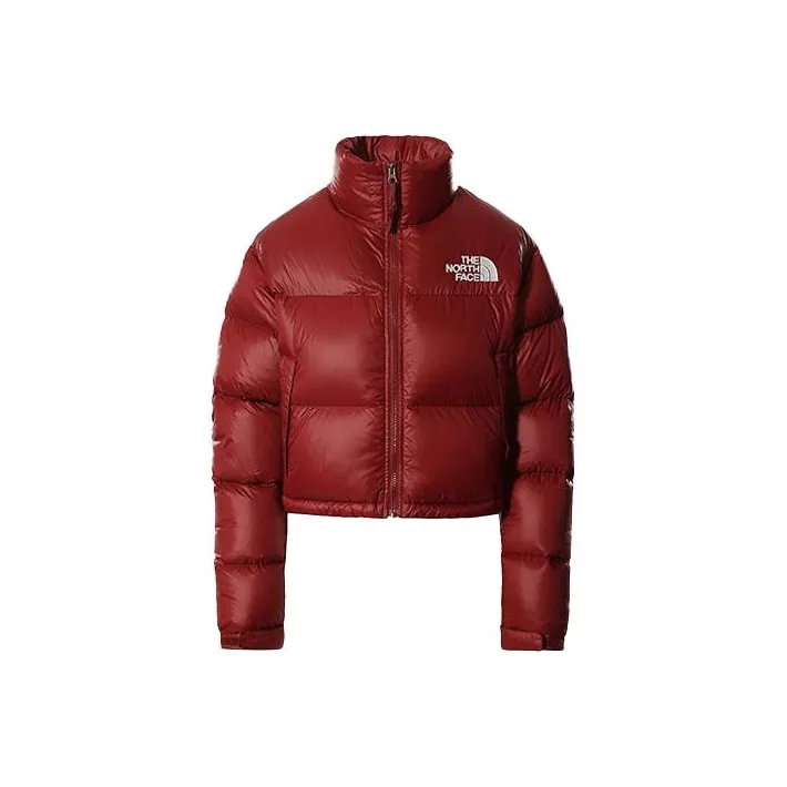 THE NORTH FACE Women'ss Nuptse 700 Fill Short Jacket Brick House Red