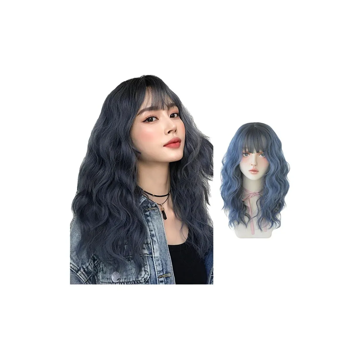 QIJIEHUANGHOU Океанический Шерстяной Завиток Парики