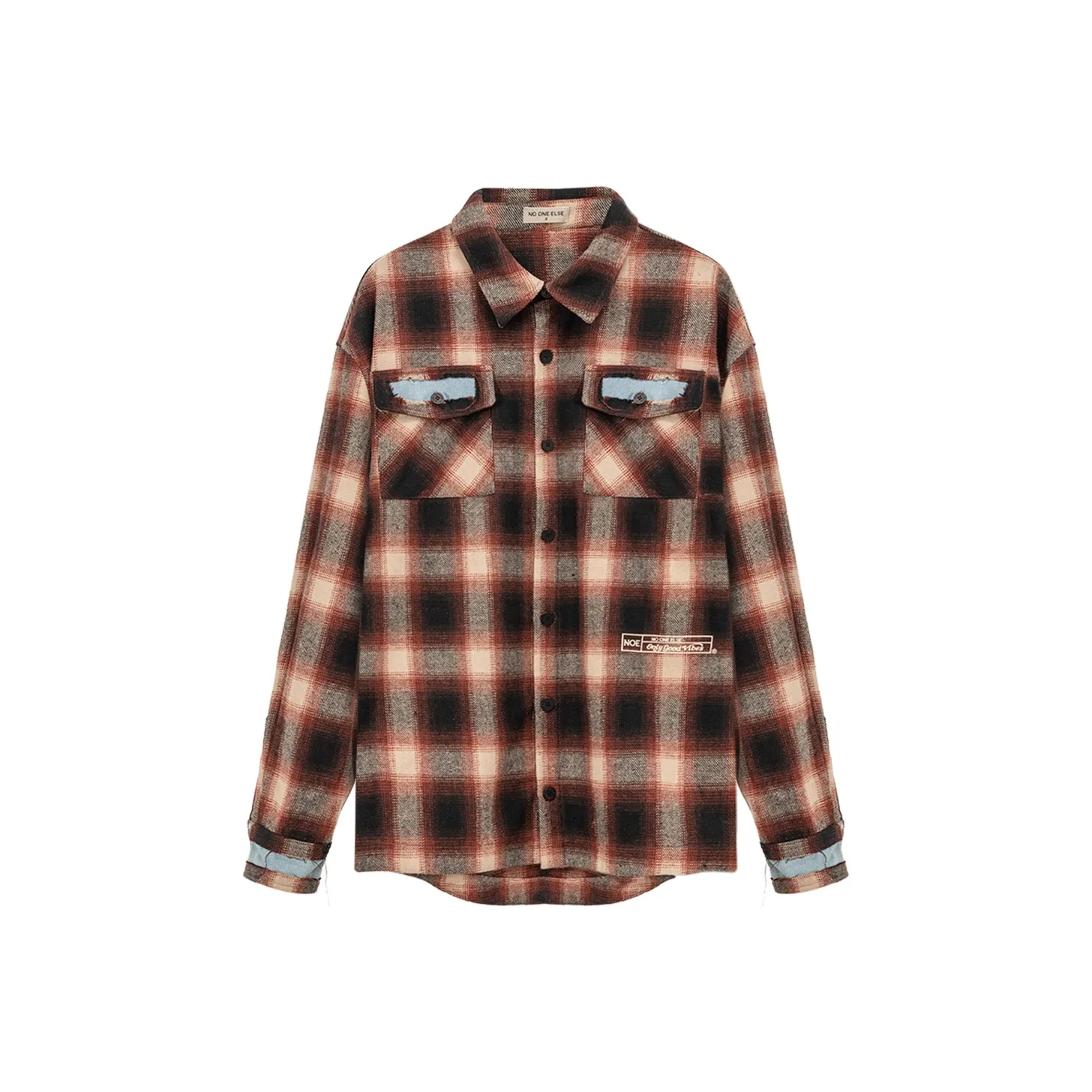 NO ONE ELSE Рубашка Женская Кофейная Клетка
