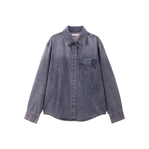 Giordano 75 Гора Фиолетовый колокольчиковый Женские Рубашки