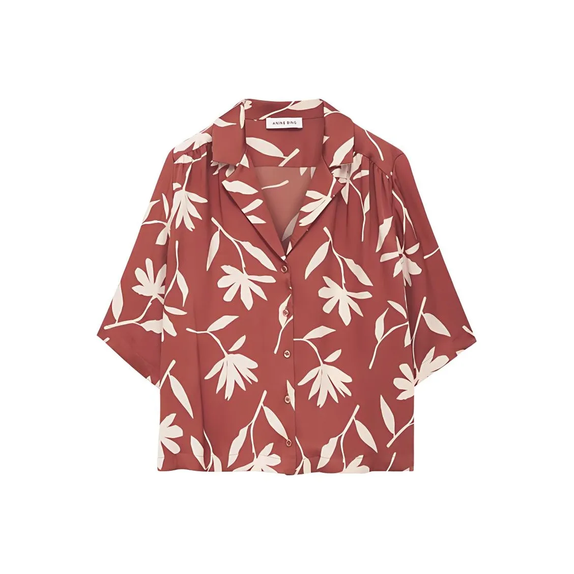 Anine Bing Рубашка Женская Терракотовая с Принтом "Daisy"