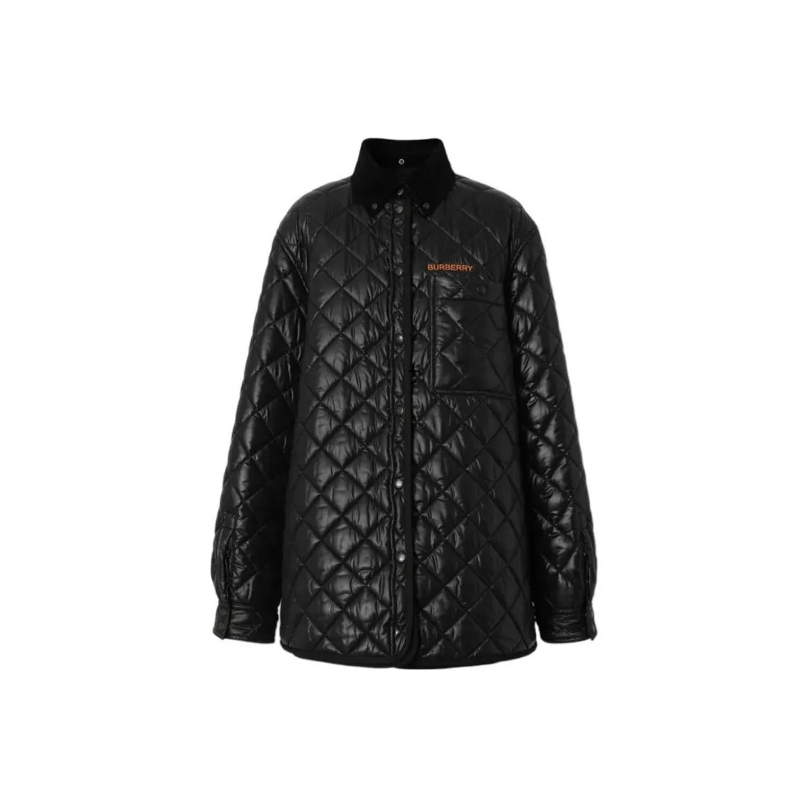 Burberry Corduroy Collar Diamond Quilted Jacket 'Black'